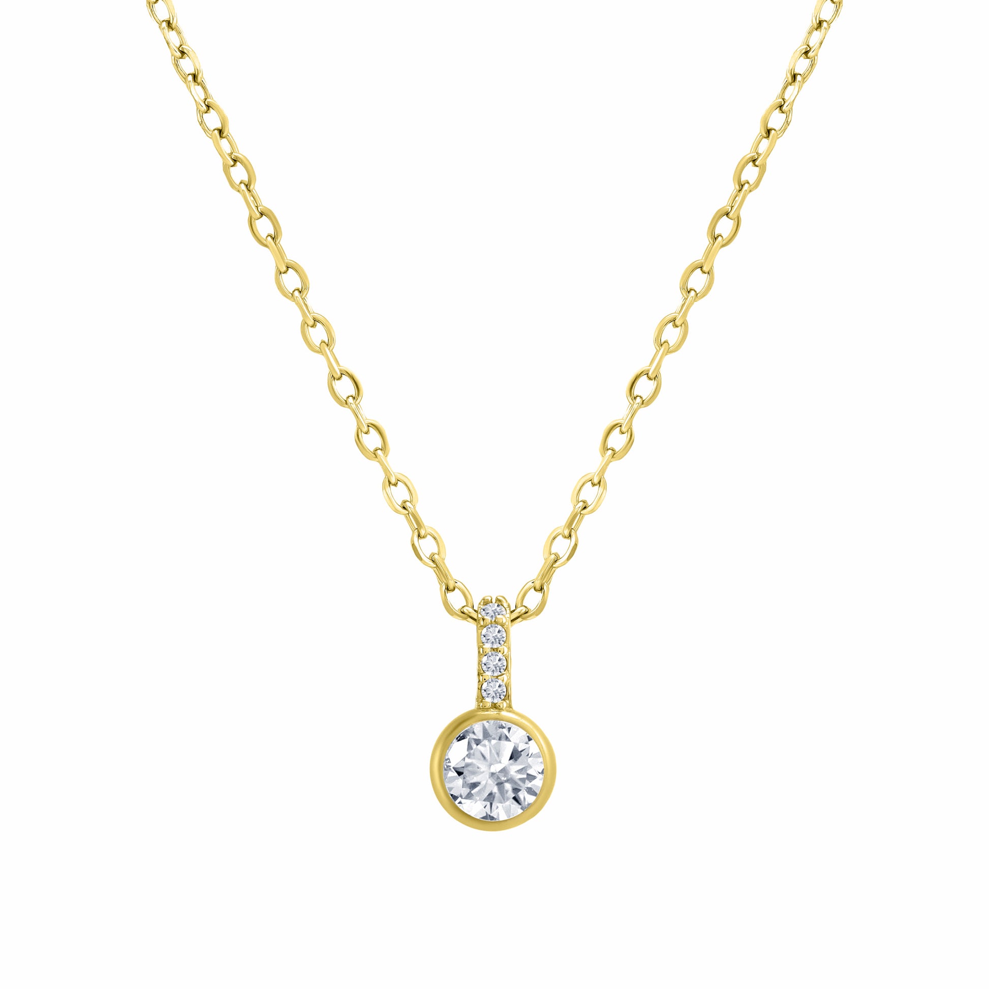 Aureola Cubic Zirconia Gold Necklace