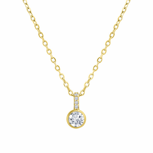 Aureola Cubic Zirconia Gold Necklace