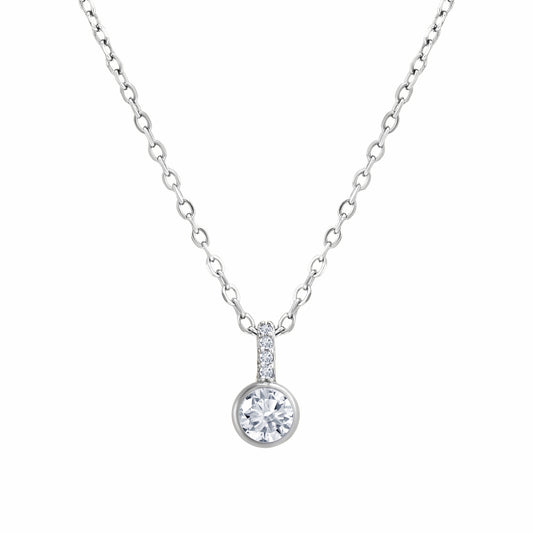 Aureola Cubic Zirconia Silver Necklace