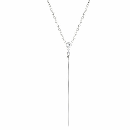 Minimalist Line Silver Necklace