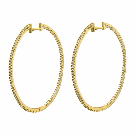 Inside Out Hoop Gold Earrings