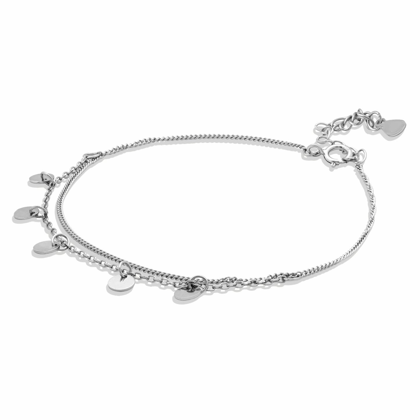 Disc Pendant Silver Bracelet