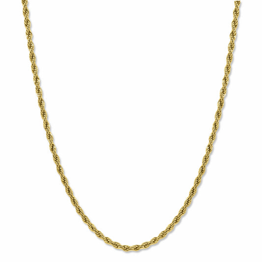 Rope Chain Gold 3mm on white background