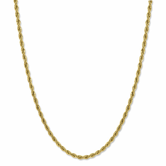 Rope Chain Gold 3mm on white background