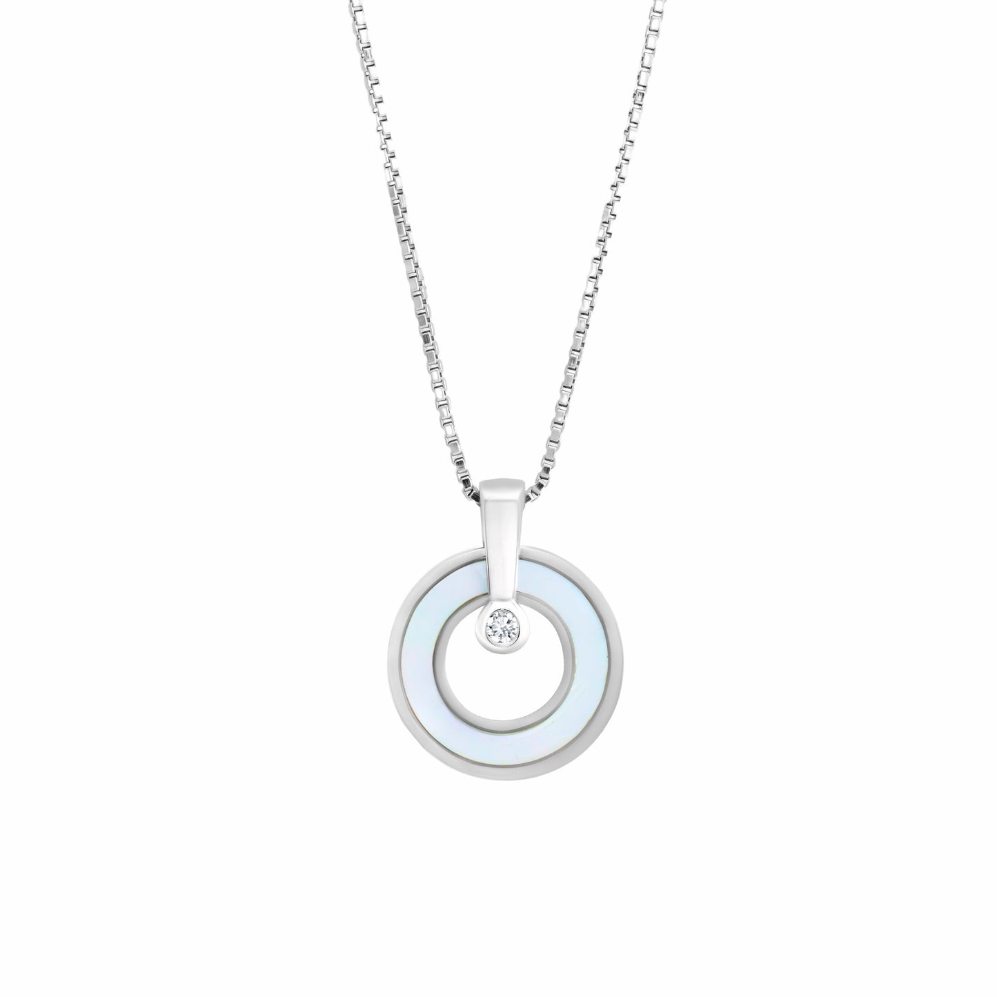 Round CZ Silver Necklace