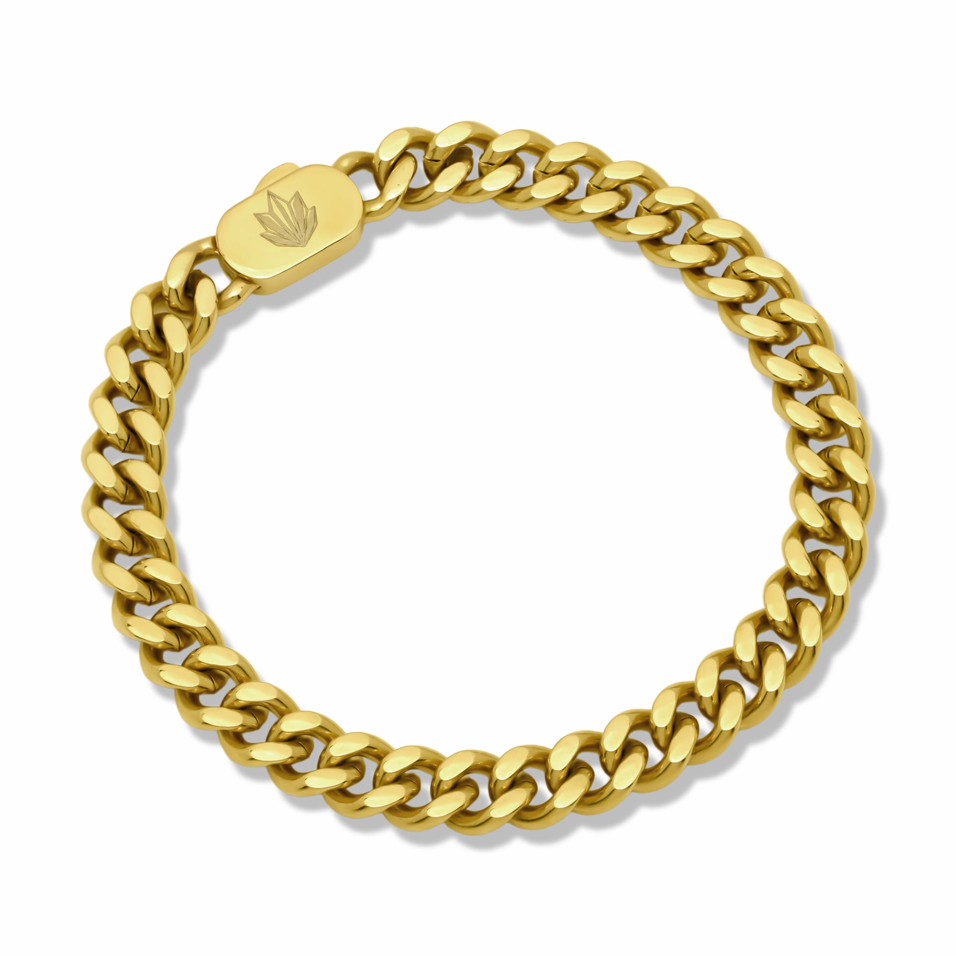 Cuban Chain Bracelet Gold 6mm on white background