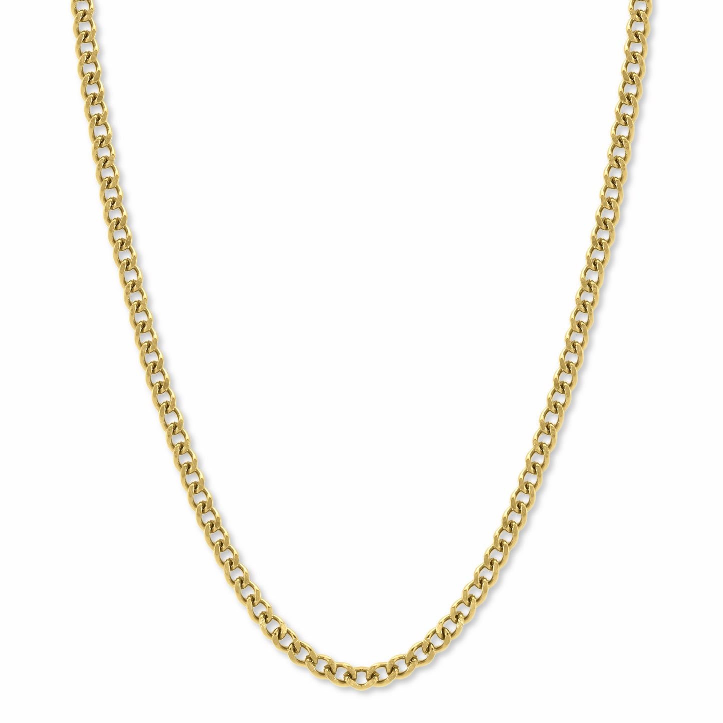 Micro Cuban Link Chain Gold 3mm on white background