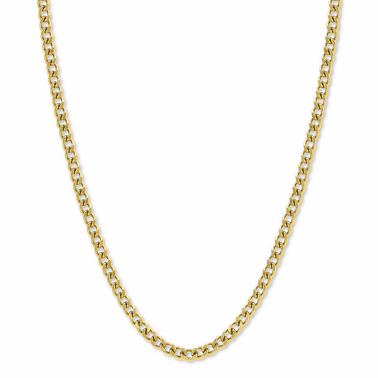 Micro Cuban Link Chain Gold 3mm on white background