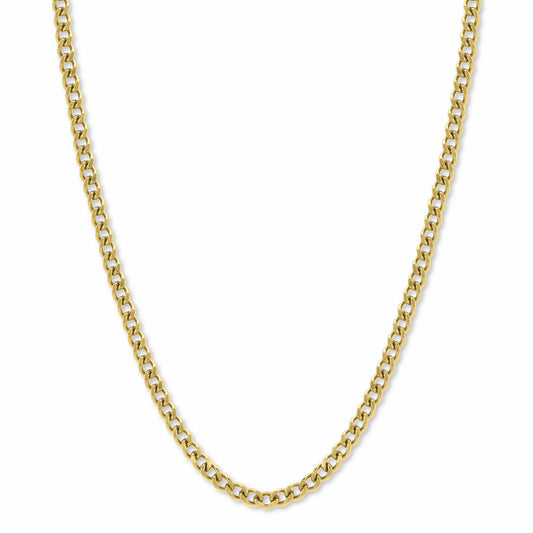 Micro Cuban Link Chain Gold 3mm on white background