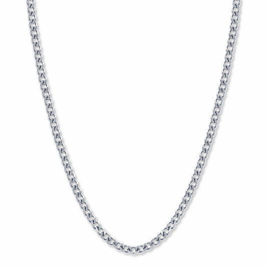 Micro Cuban Link Chain Silver 3mm on white background