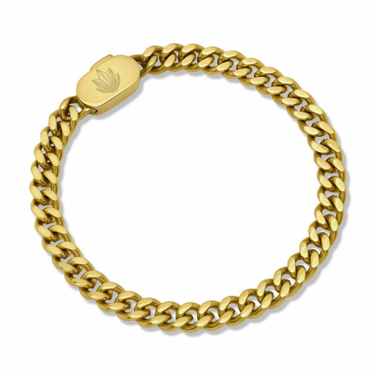 Cuban Chain Bracelet Gold 8mm
