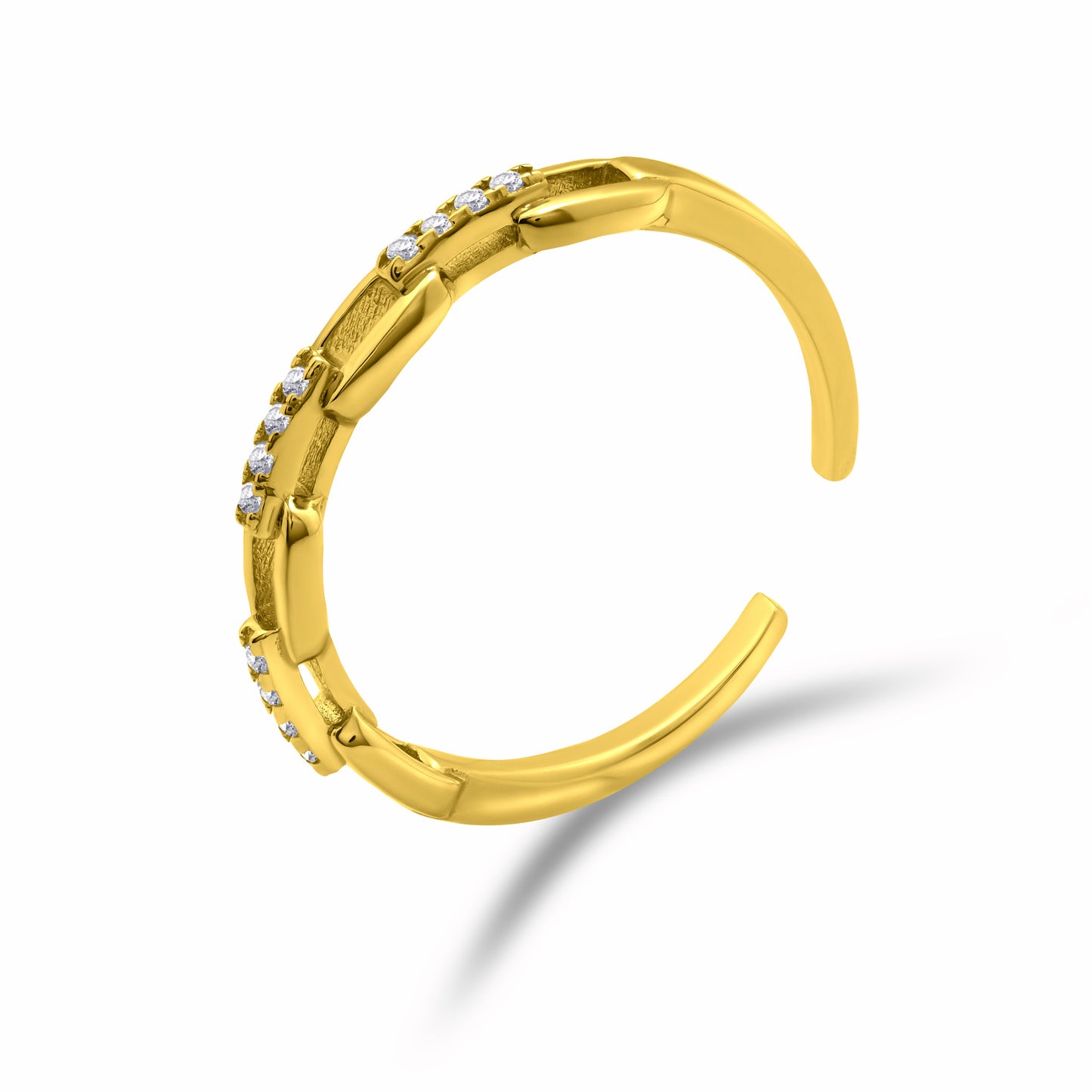 Chain CZ Gold Ring