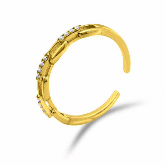 Chain CZ Gold Ring