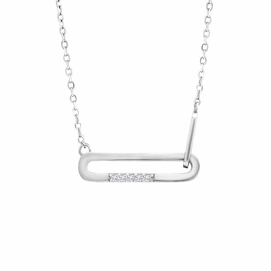 Clip CZ Silver Necklace