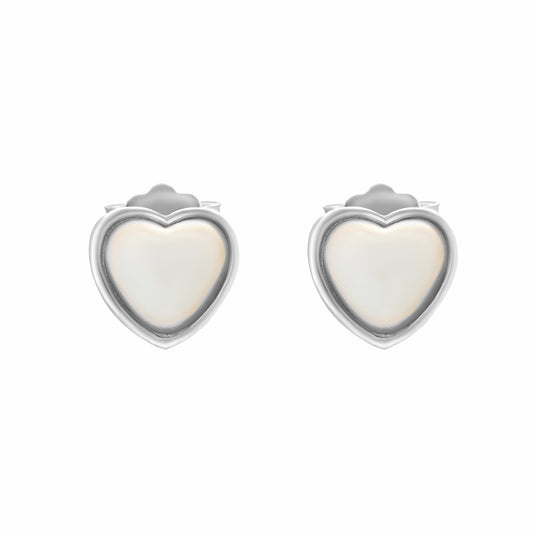 Love Hearts Silver Stud Earrings