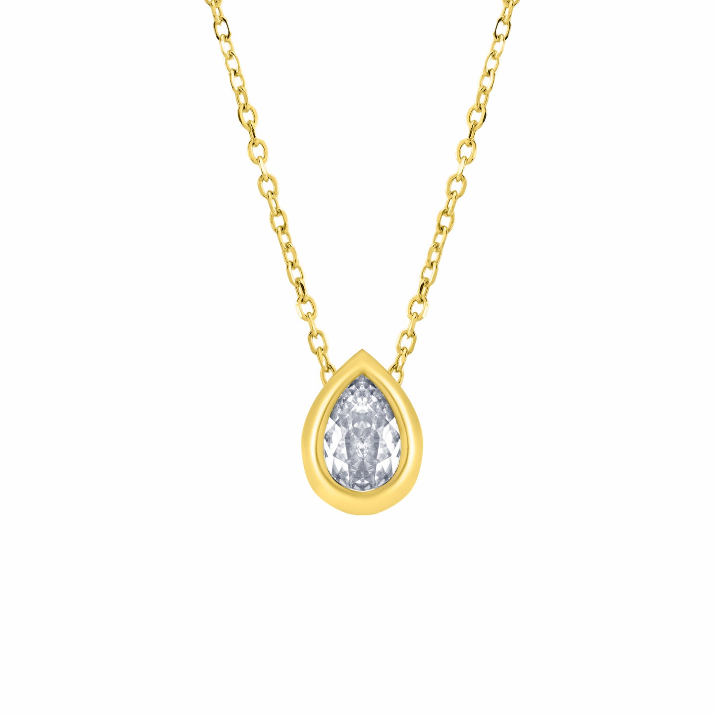 Droplet CZ Gold Necklace