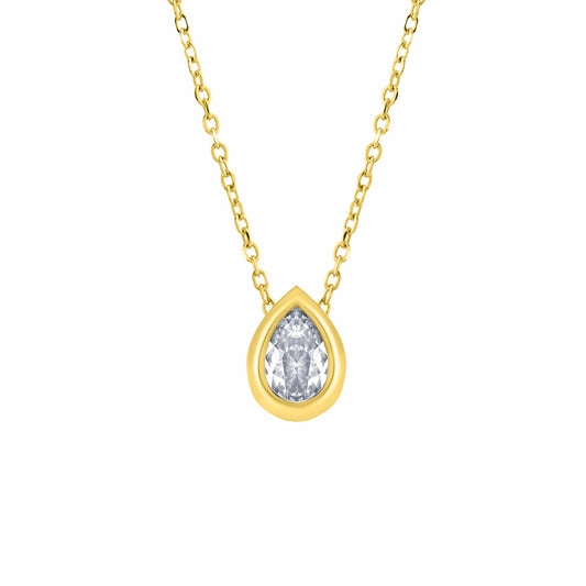 Droplet CZ Gold Necklace