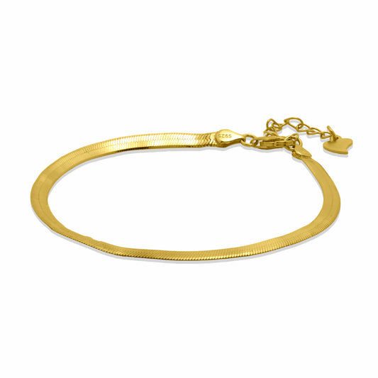 Flat Snake Gold Bracelet