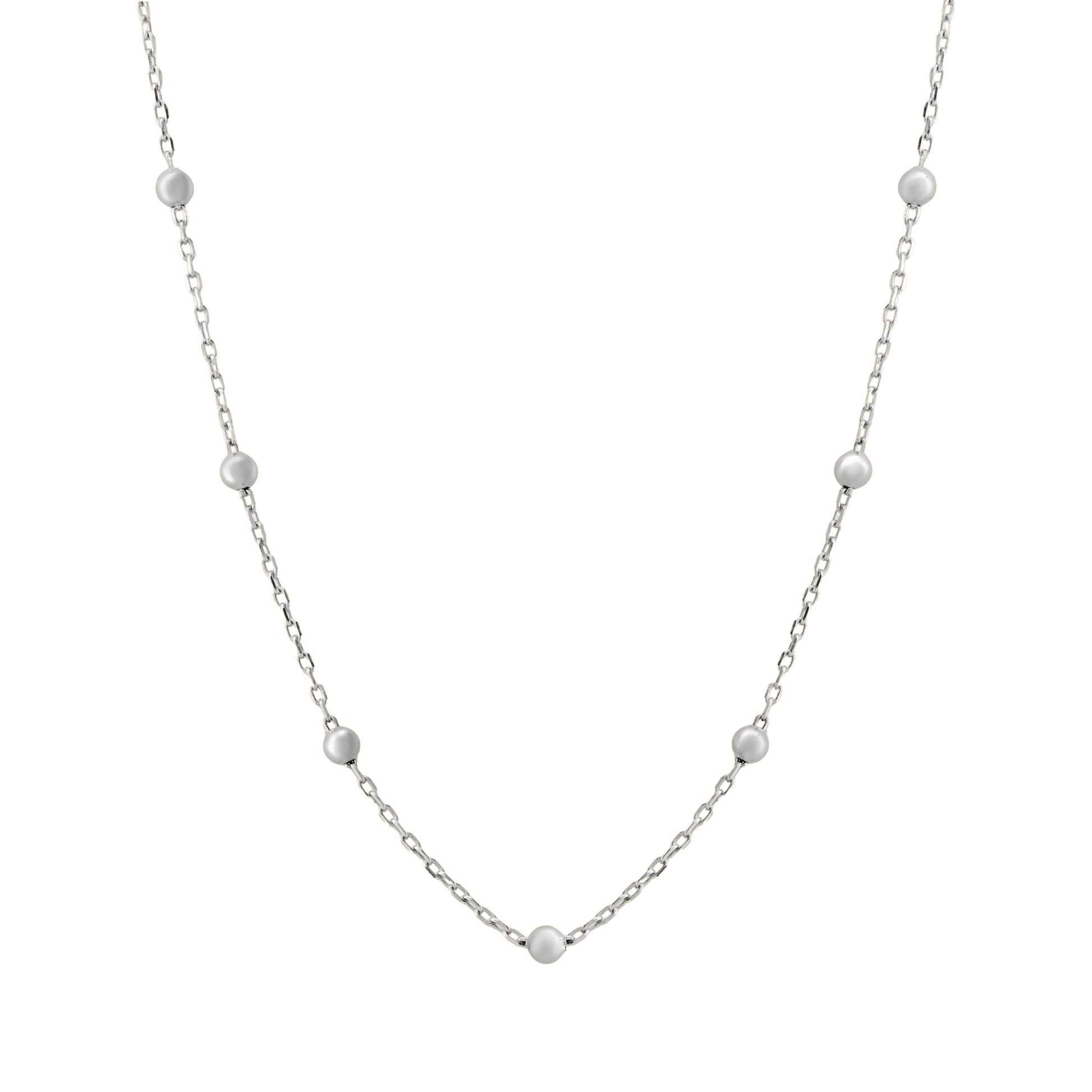 Small Bead Silver Necklace