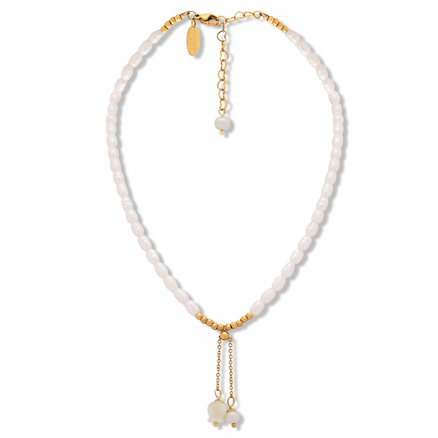 Lily of the Valley Pearl Necklace on white background