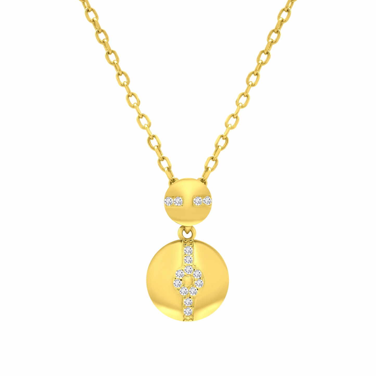 Hypnotic Solar Gold Necklace on white background