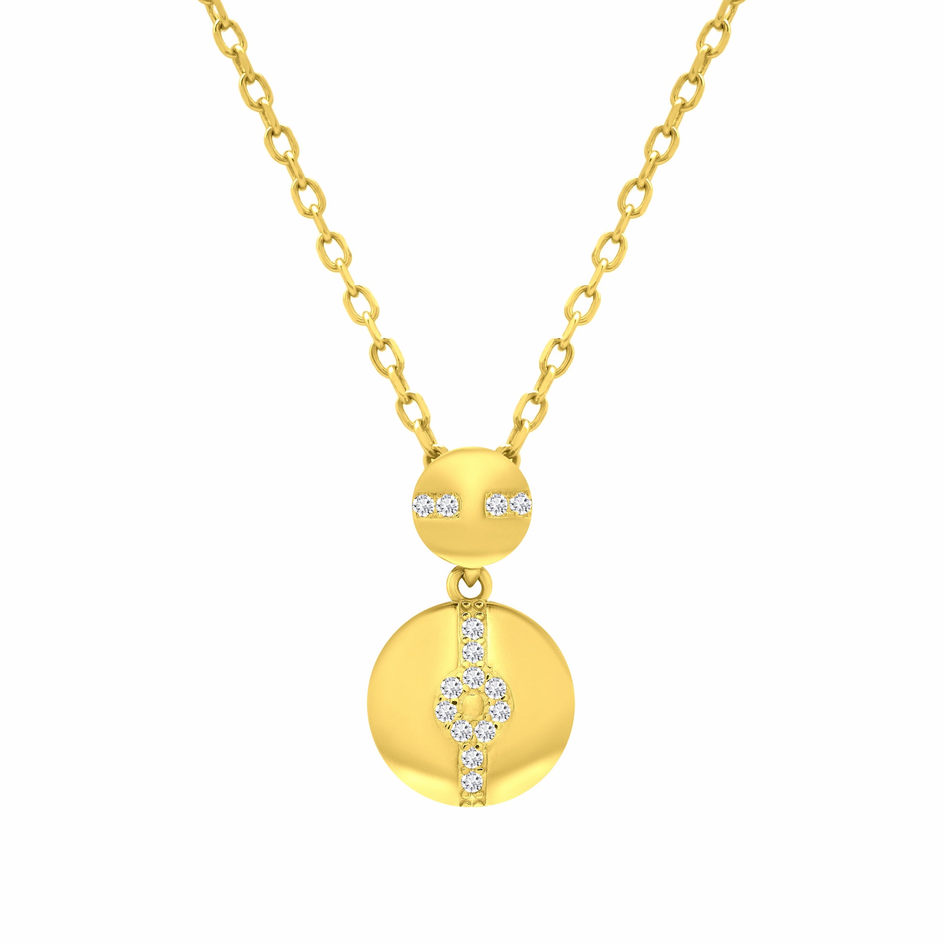 Hypnotic Solar Gold Necklace on white background
