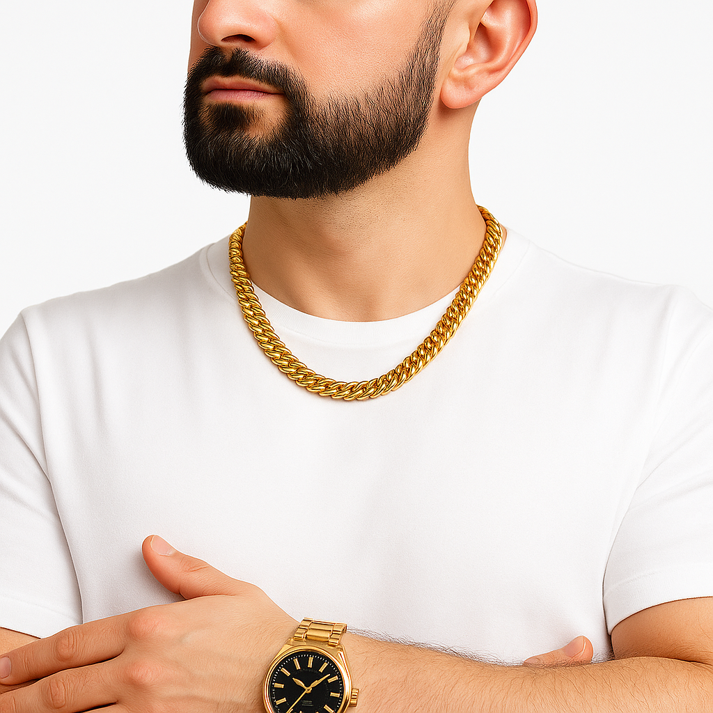 Professional Studio Gold Cuban Chain Showcase