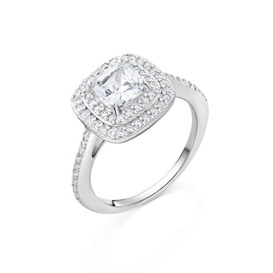 Jasmine Secret Cushion Cut Ring