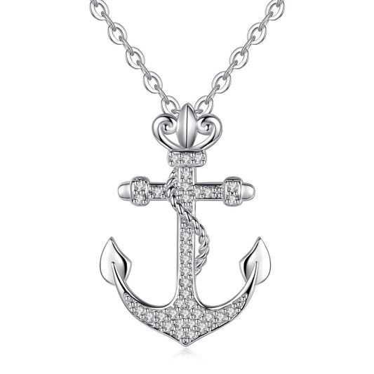 Anchor CZ Pendant