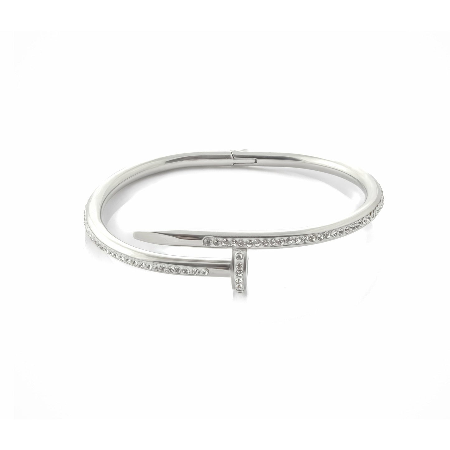 Classic Nail Bangle Bracelet in Silver