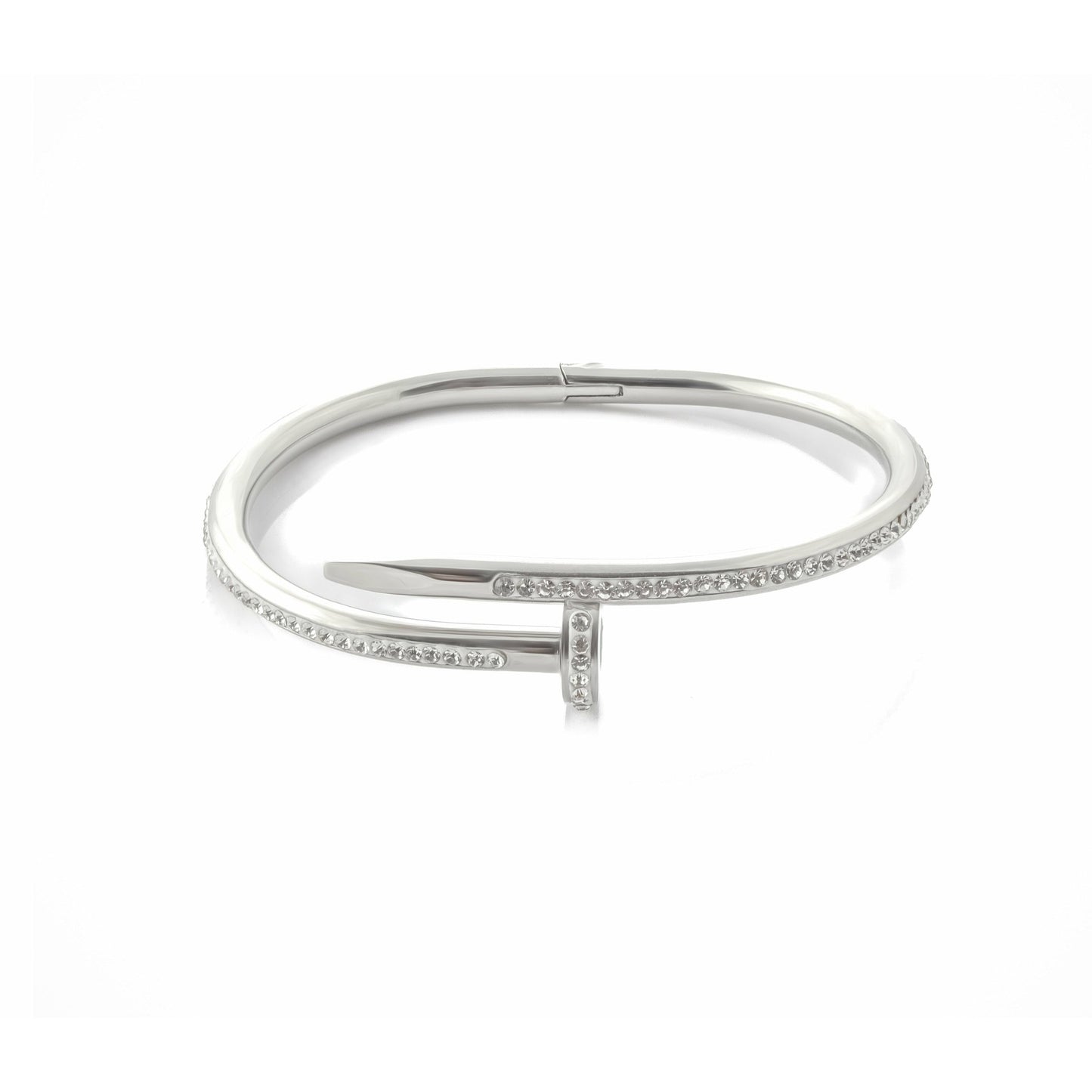 Classic Nail Bangle Bracelet in Silver