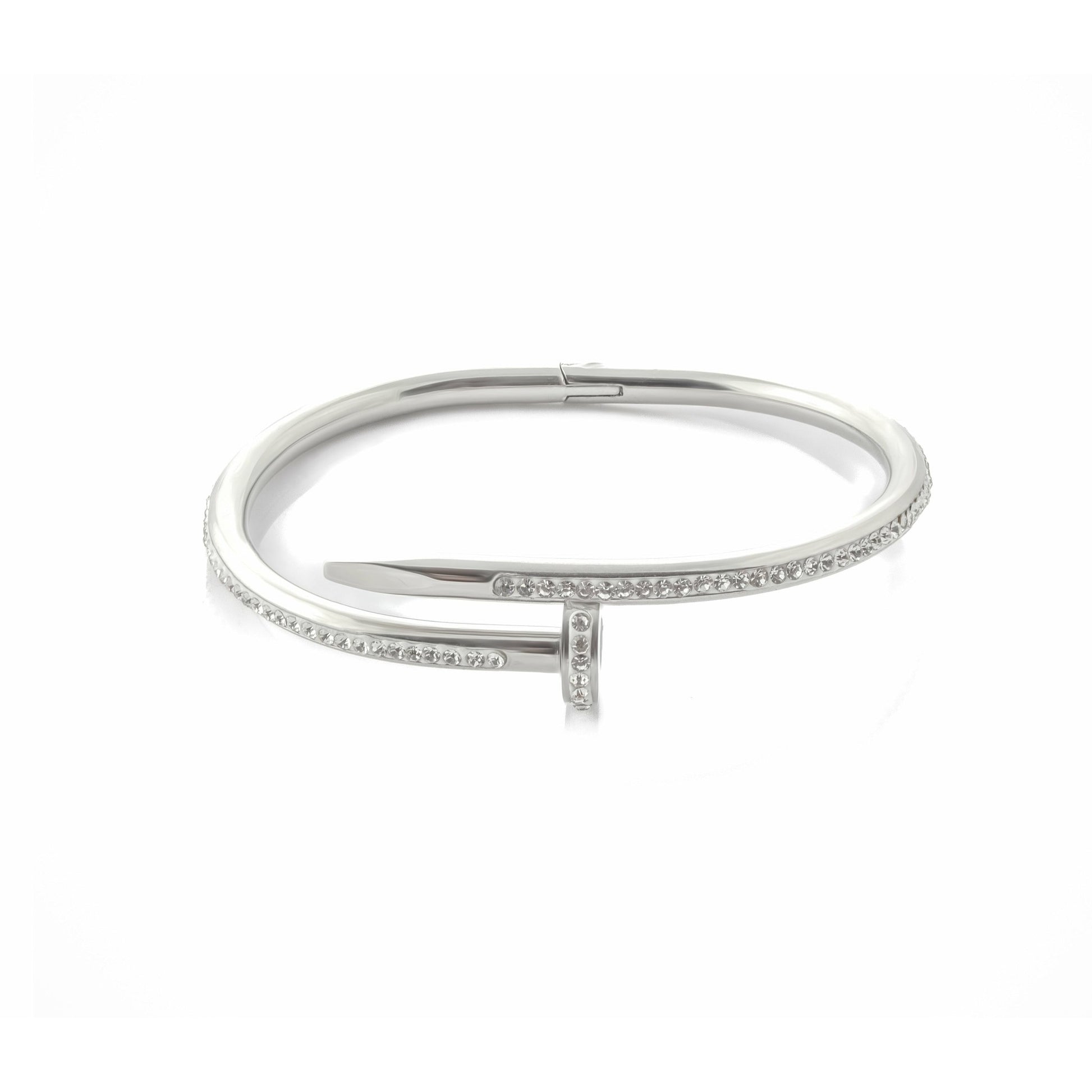 Classic Nail Bangle Bracelet in Silver