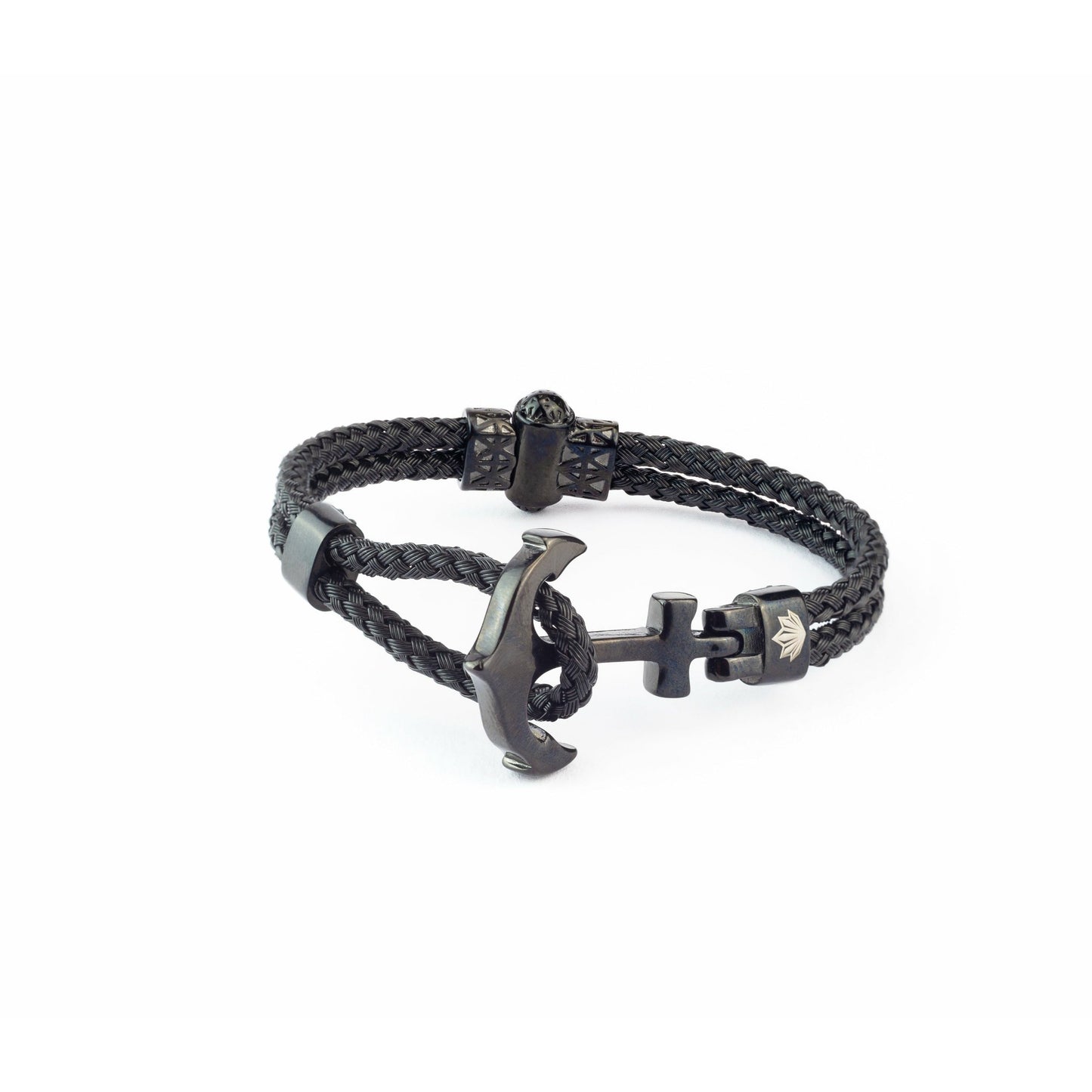 Black Charming Anchor Bracelet