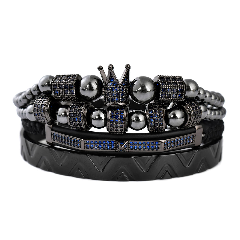 Imperial King Hematite Bracelet Set front view