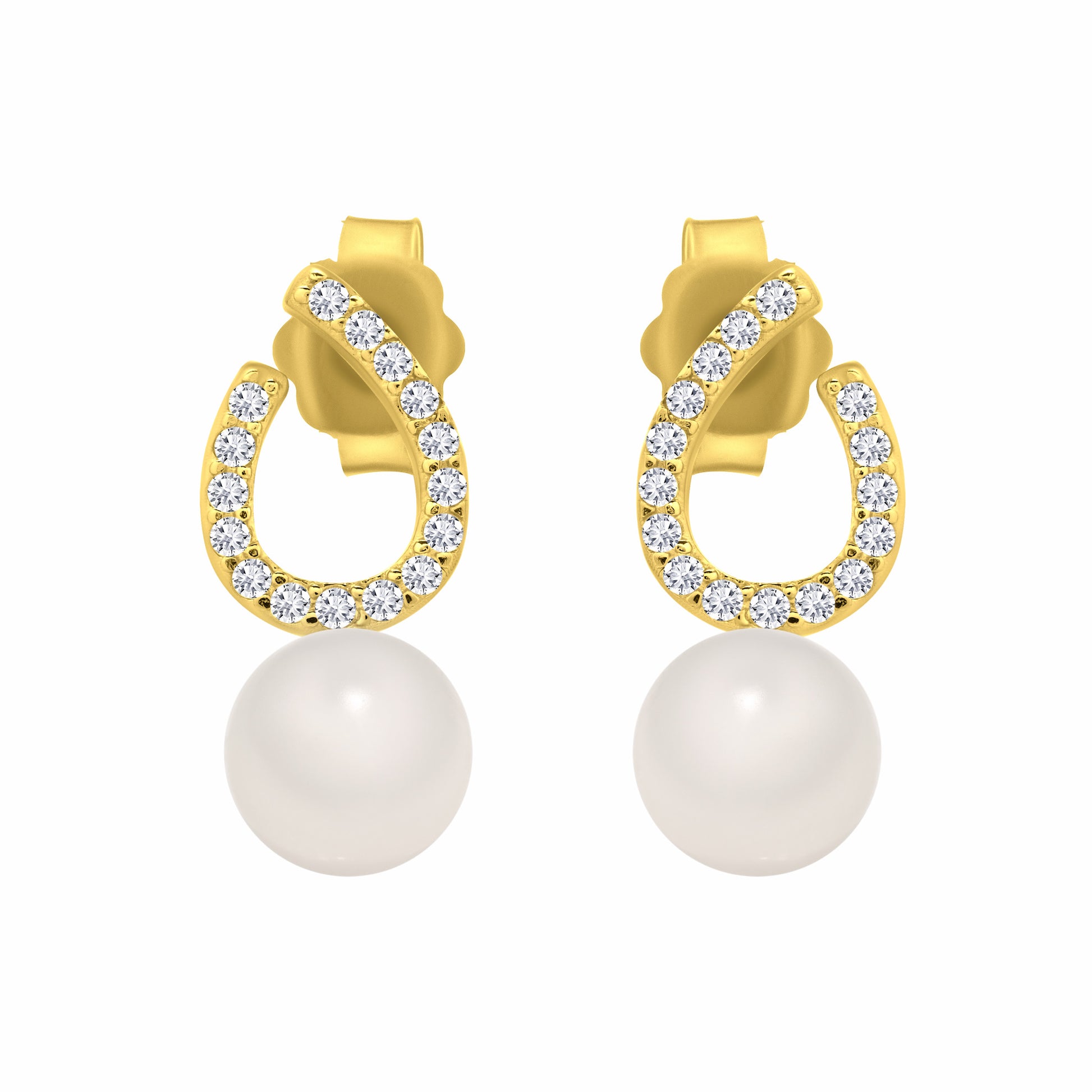 Pearl Iced Gold Earrings