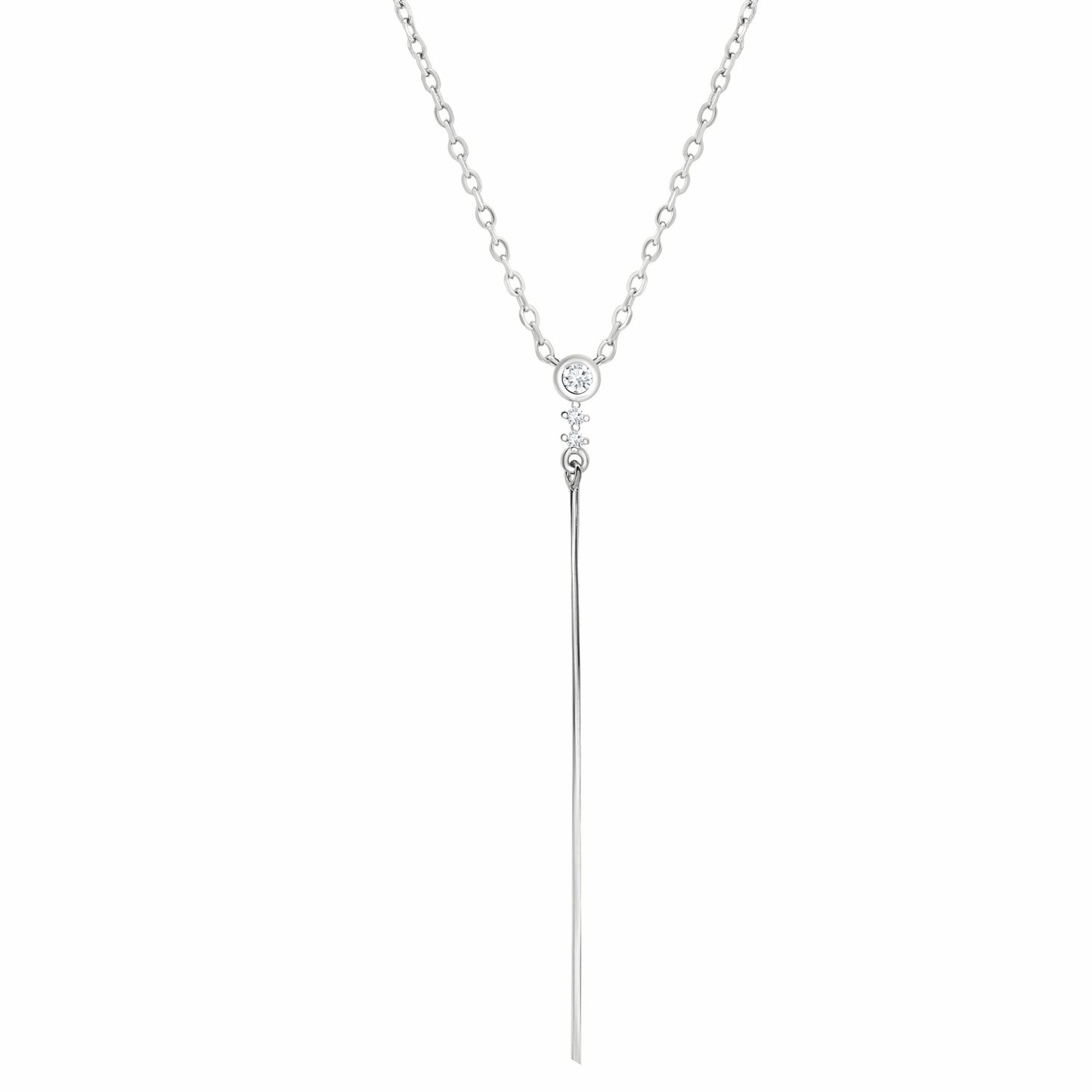 Minimalist Line Silver Necklace