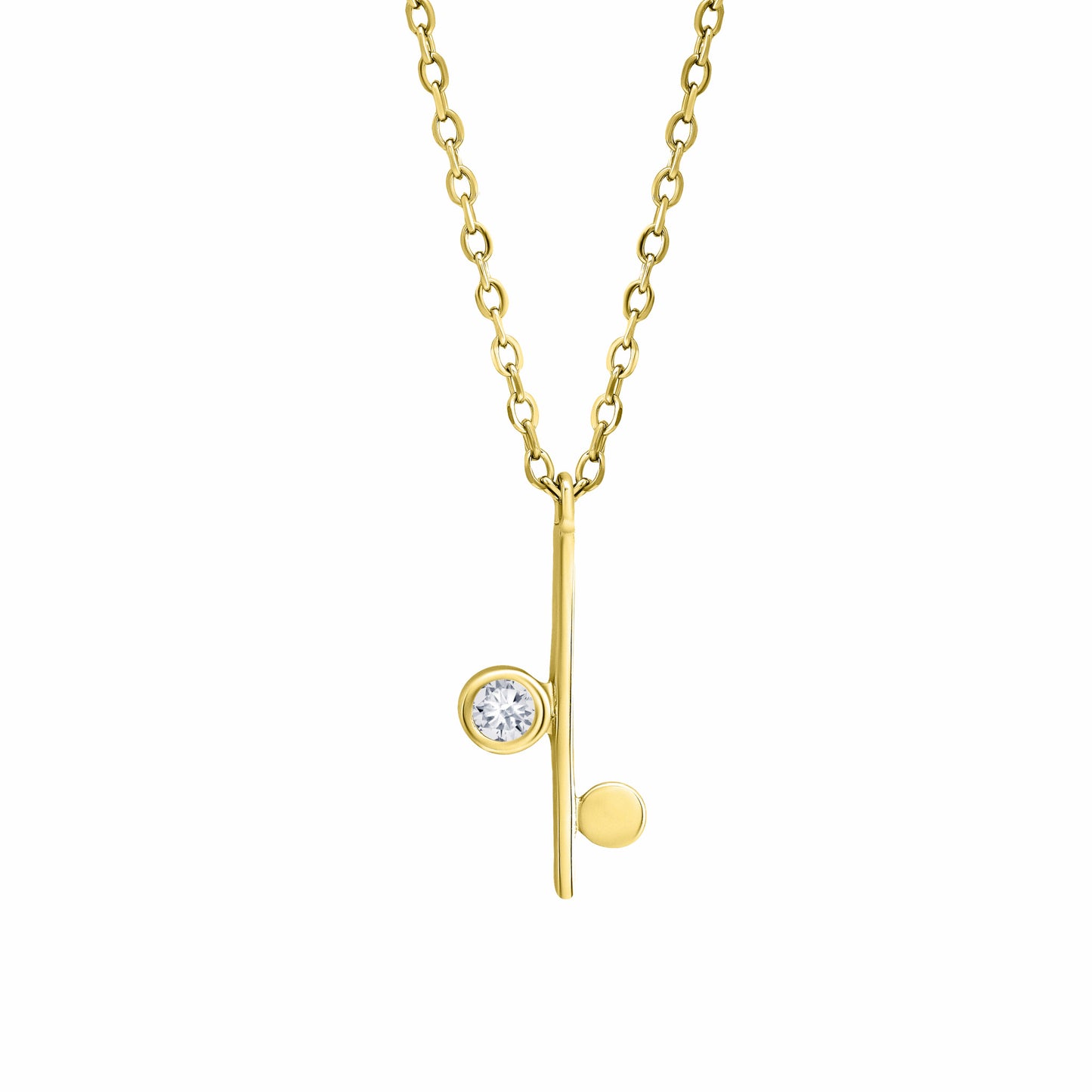 Minimalist Bar CZ Gold Necklace