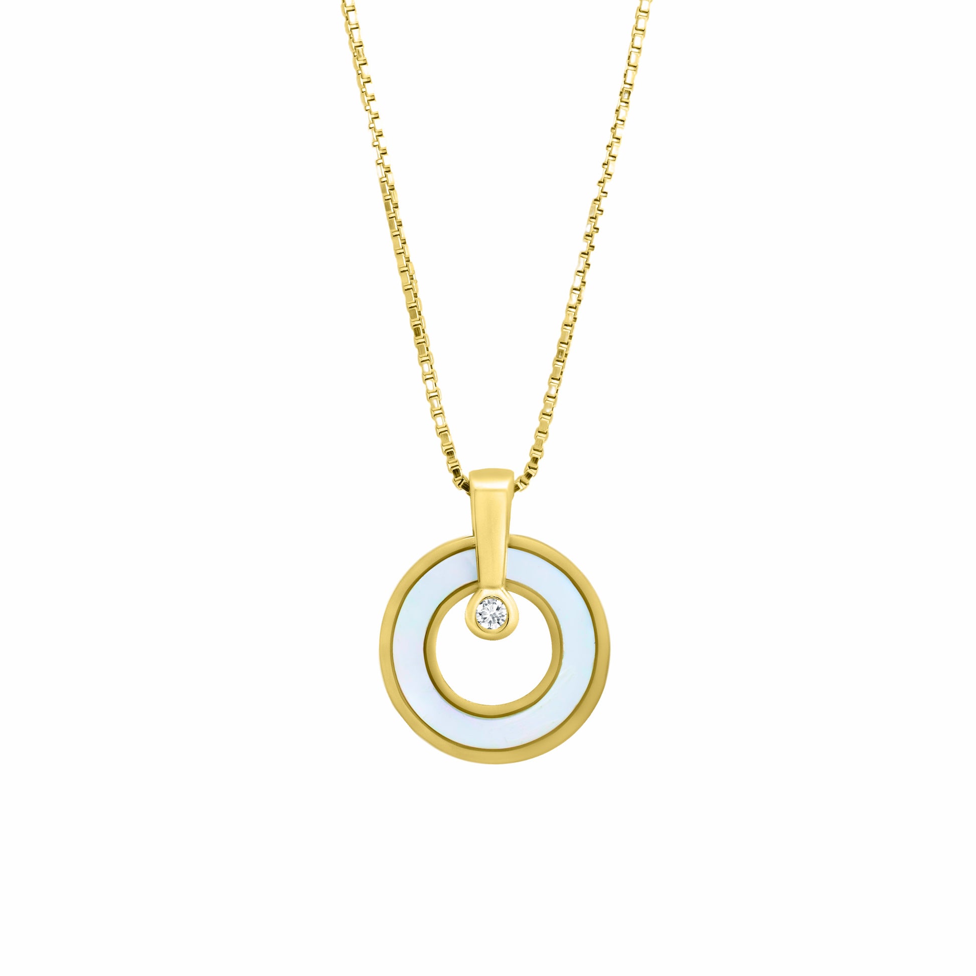 Round CZ Gold Necklace