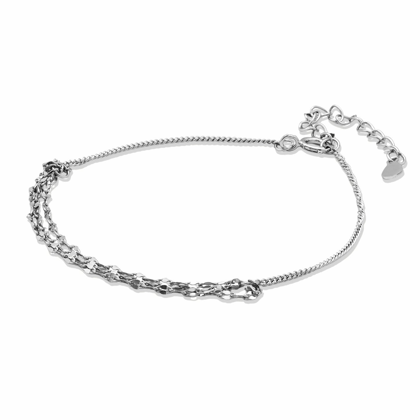 Half Crumpled Silver Bracelet