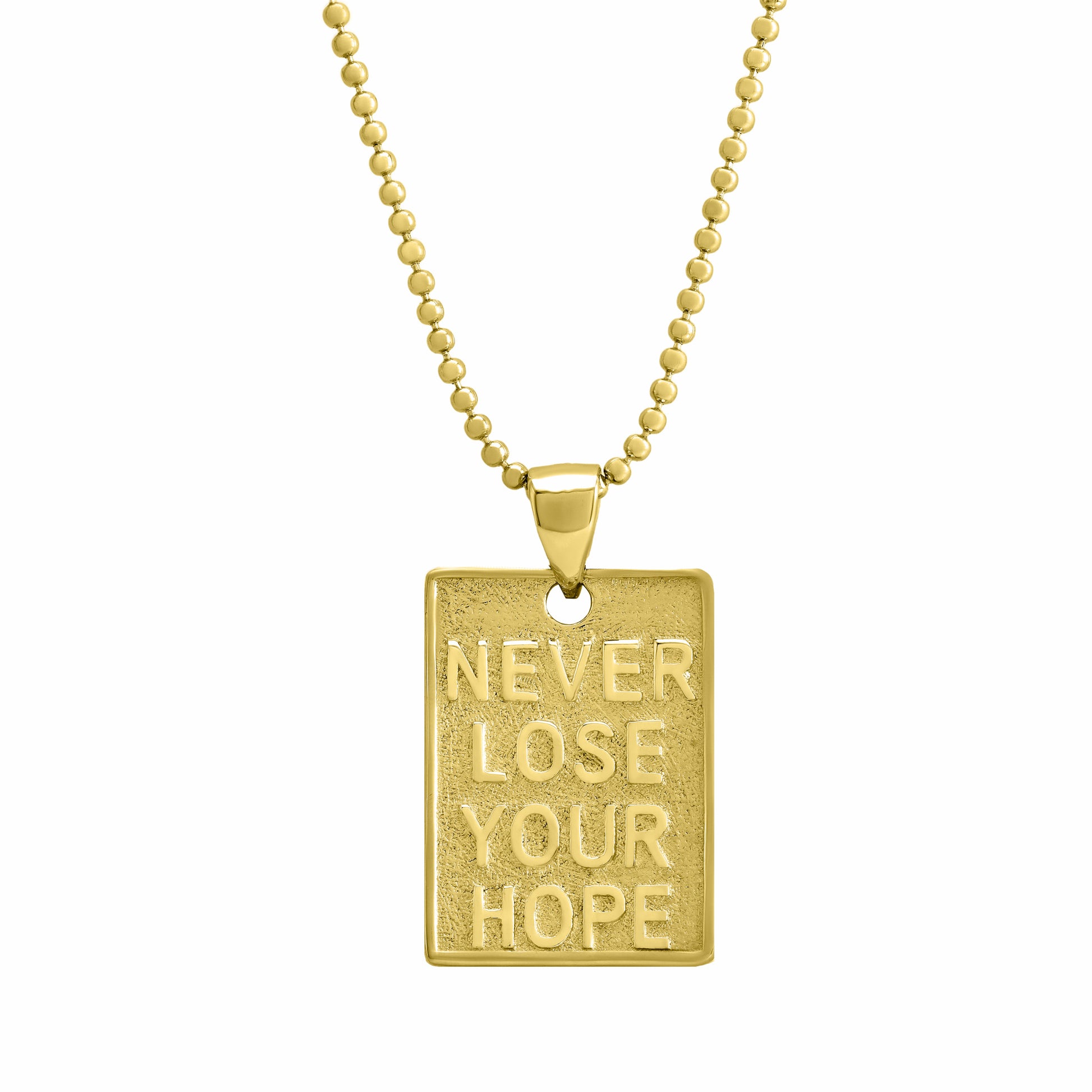 Never Lose Your Hope Motivational Gold Necklace