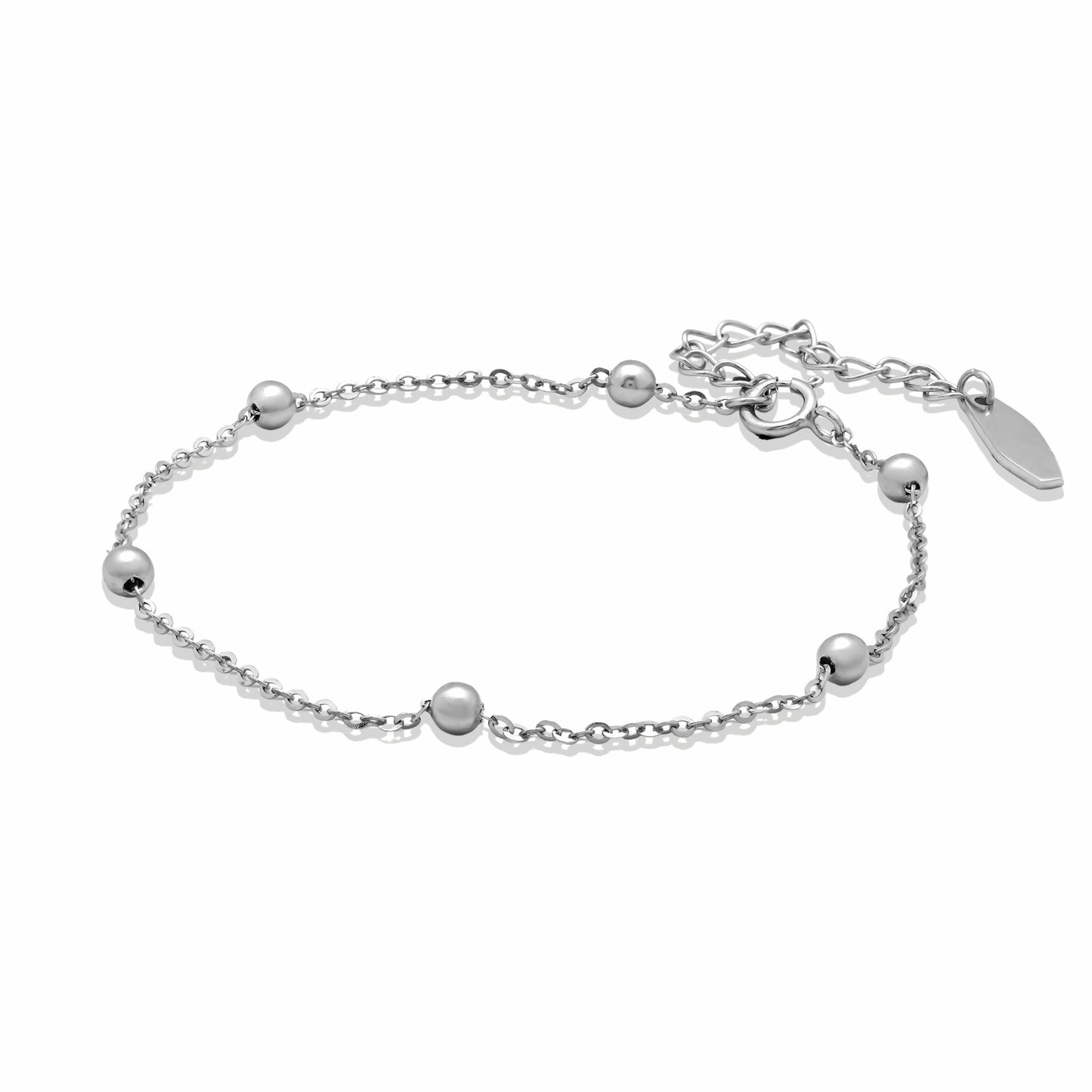 Bead Chain Silver Bracelet