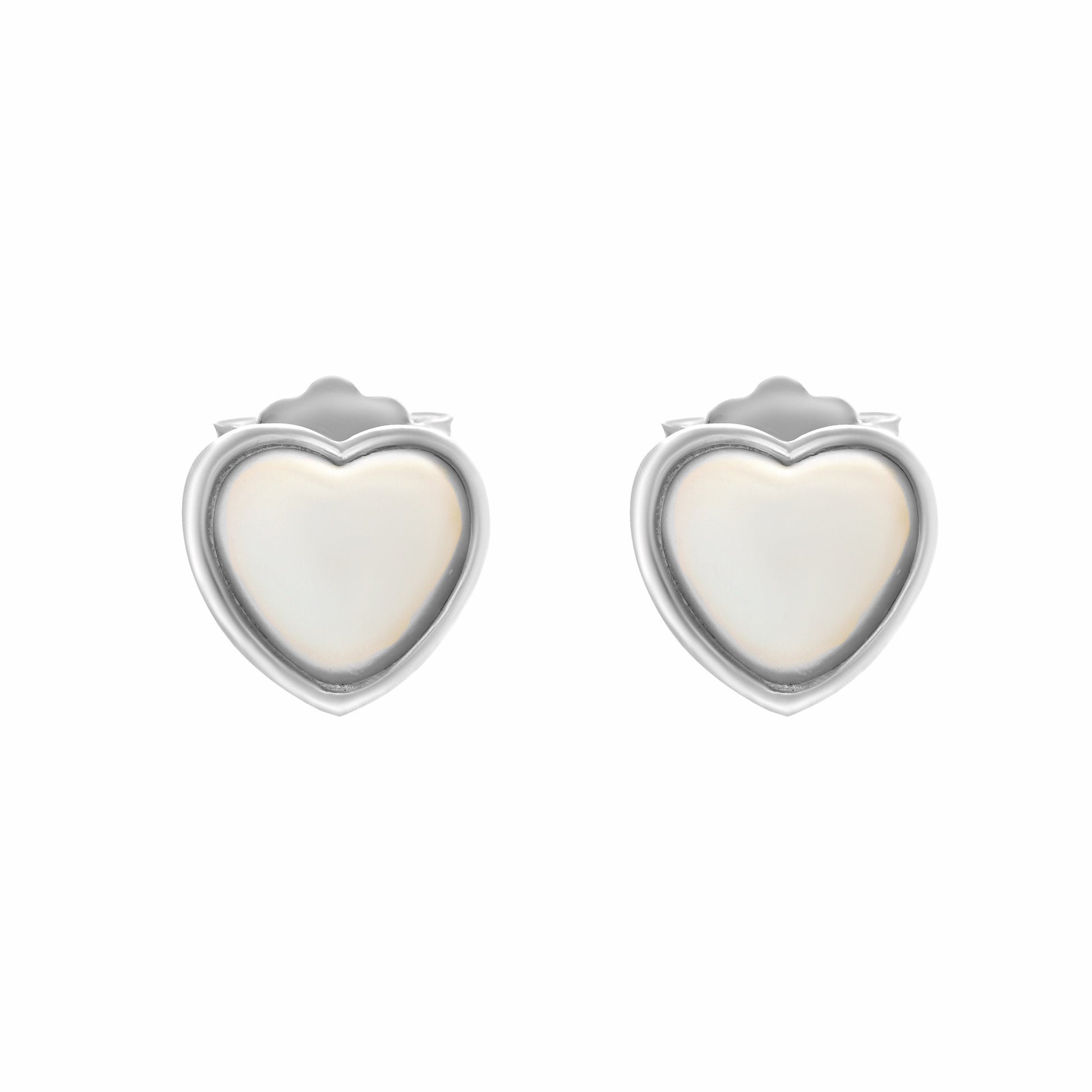 Love Hearts Silver Stud Earrings