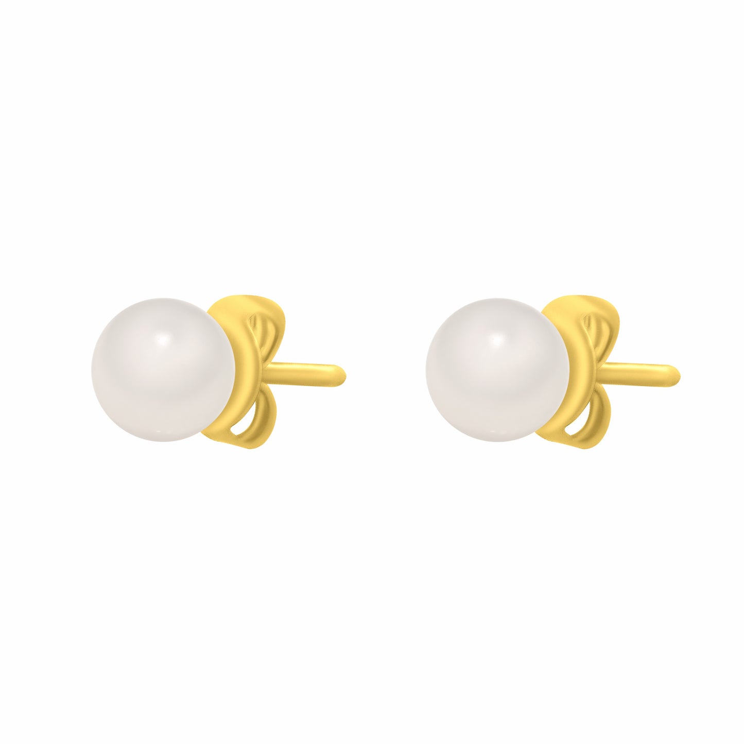 Pearl Stud Gold Earrings