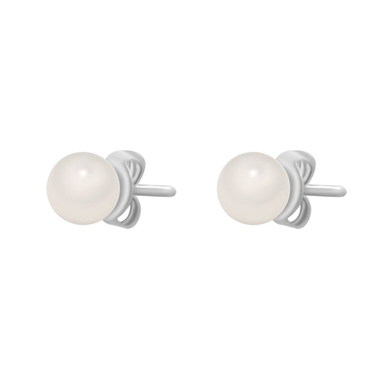 Pearl Stud Silver Earrings