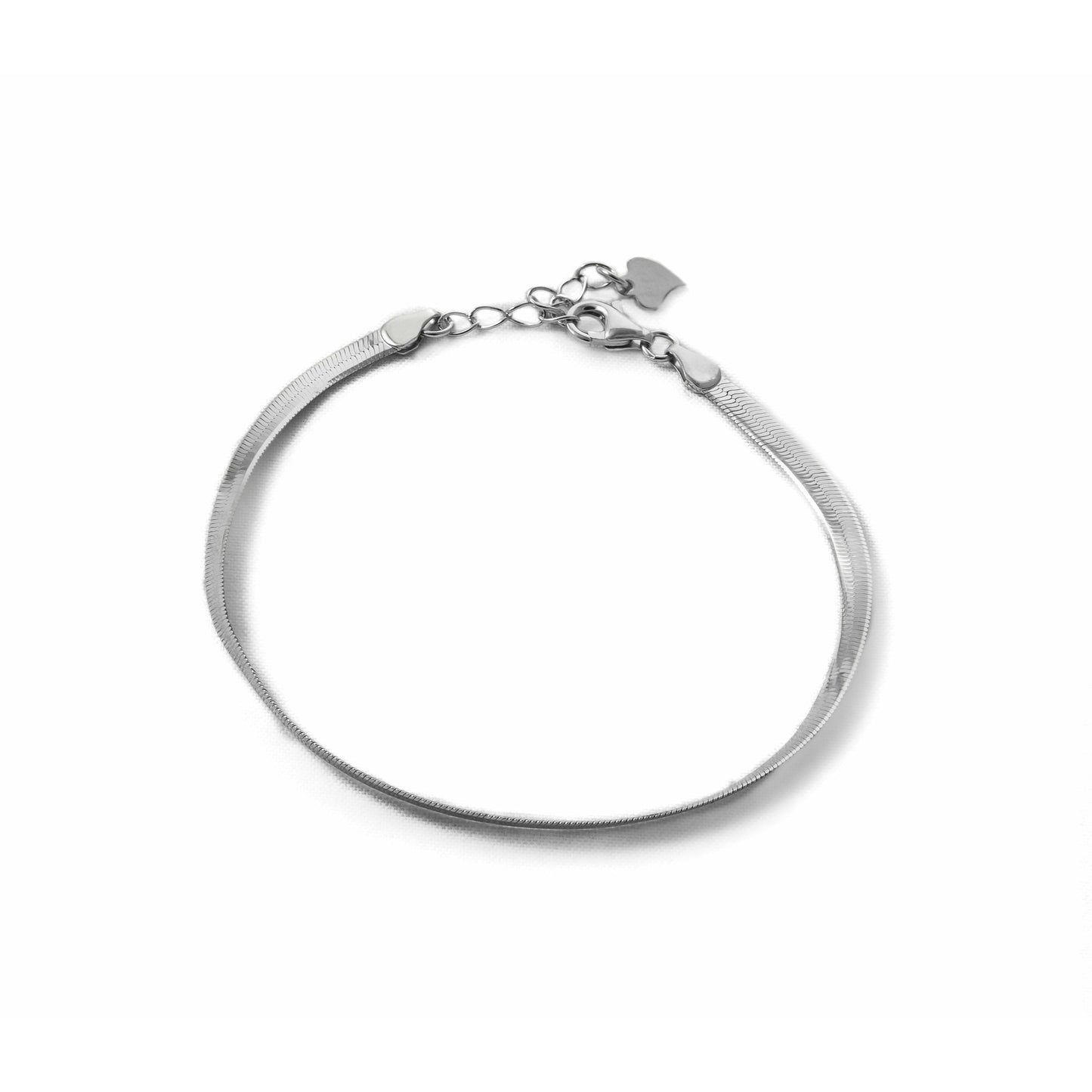 Flat Snake Silver Bracelet