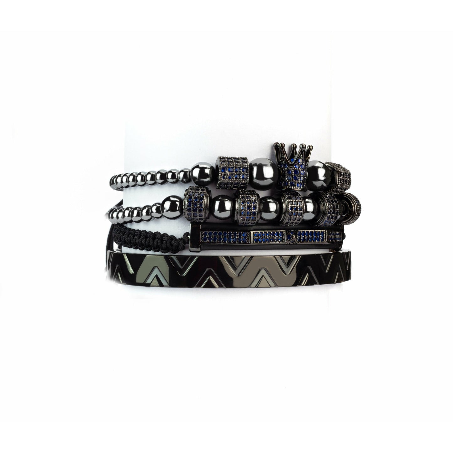 Imperial King Hematite Bracelet Set side view