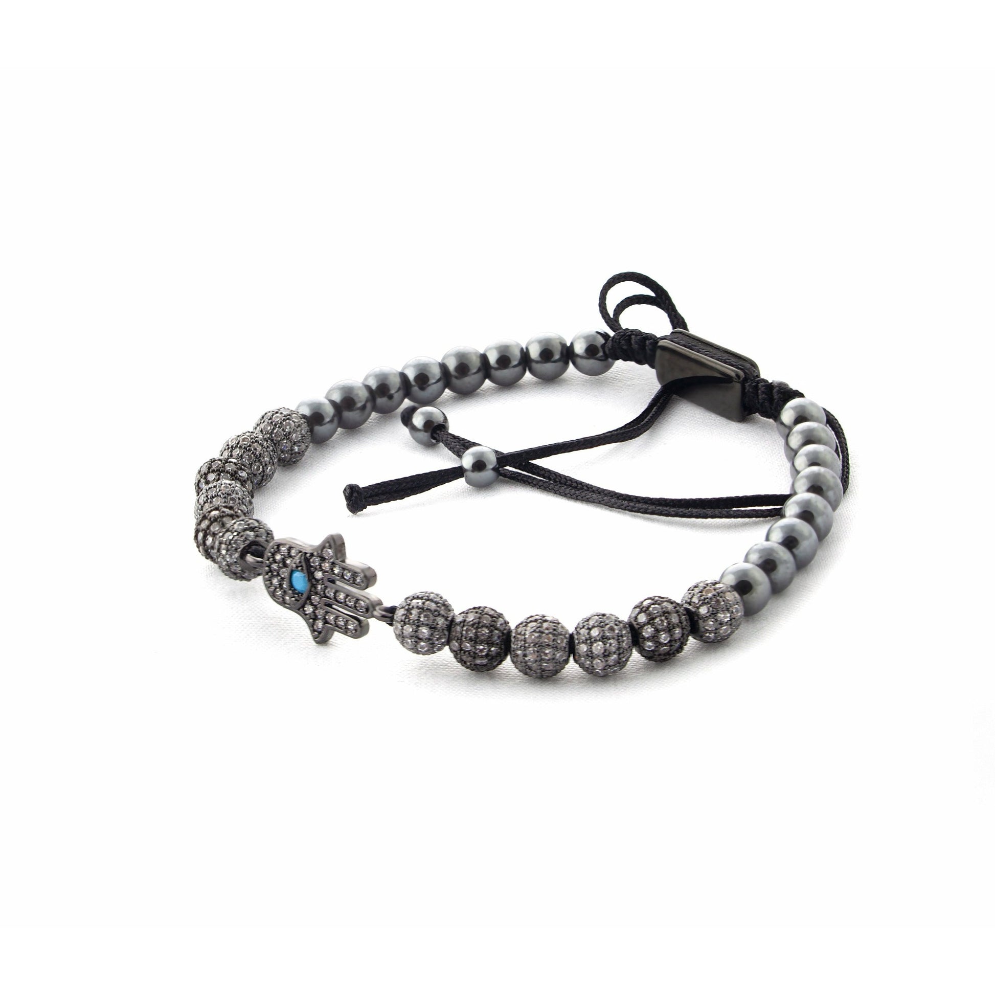 Hamsa Hand Bracelet Gun Metal plated