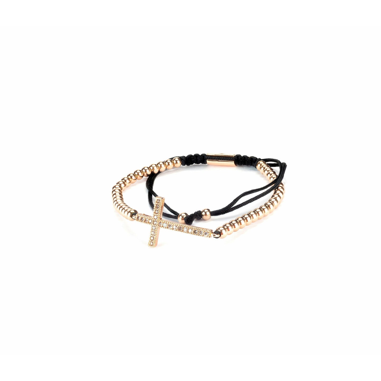 Cross Gemstone Bracelet in Rose Gold