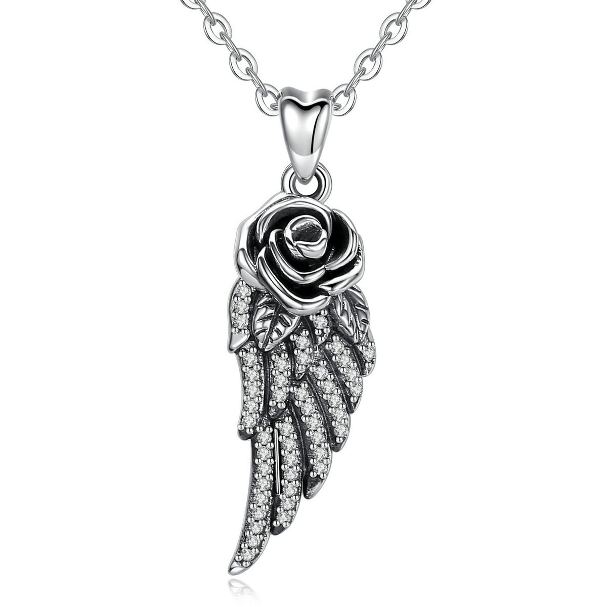 Rose Angel Wing Pendant