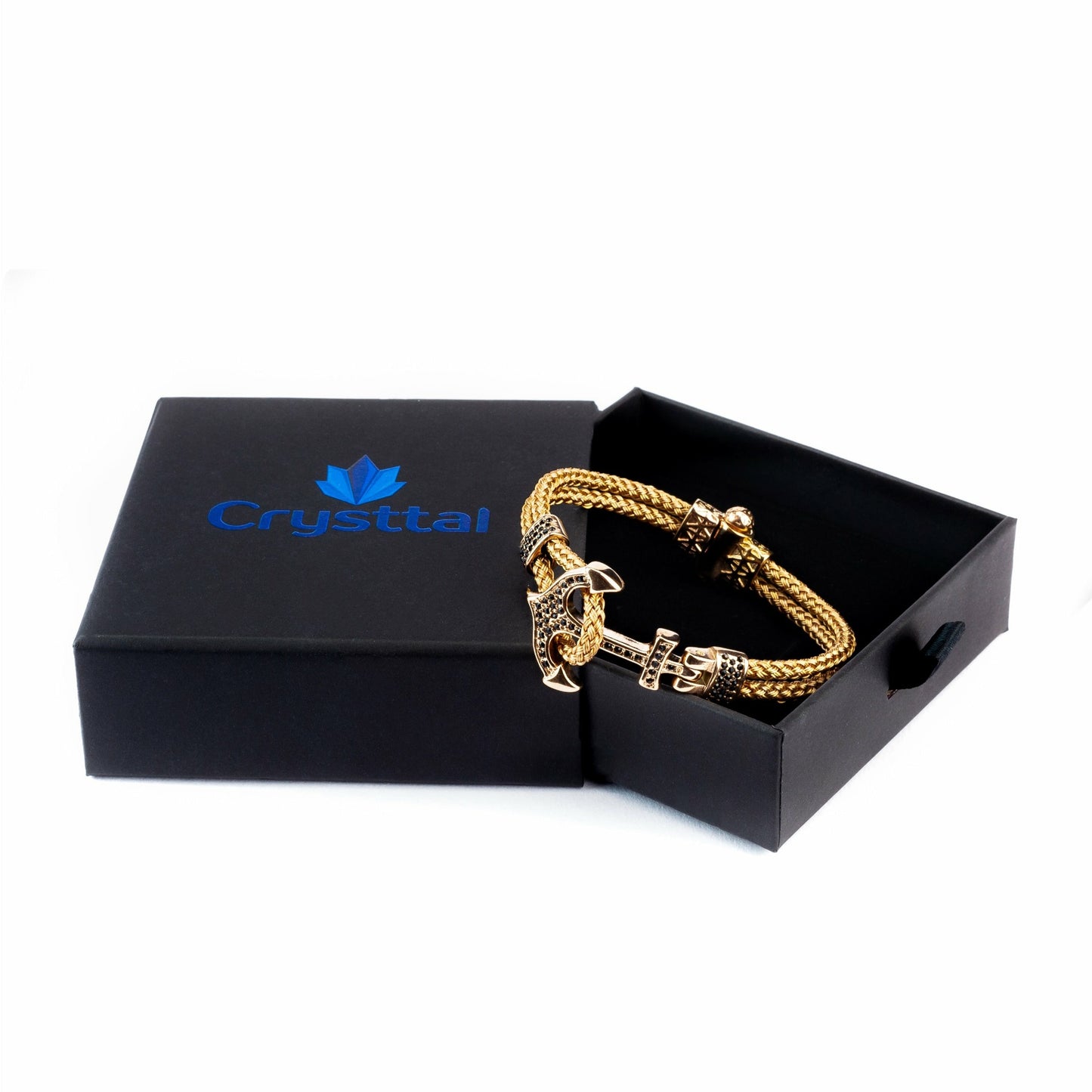 Rose Gold Charming Anchor Bracelet in Crysttal branded gift box